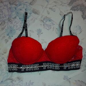 Victoria's Secret Red Lace Push-Up Bra